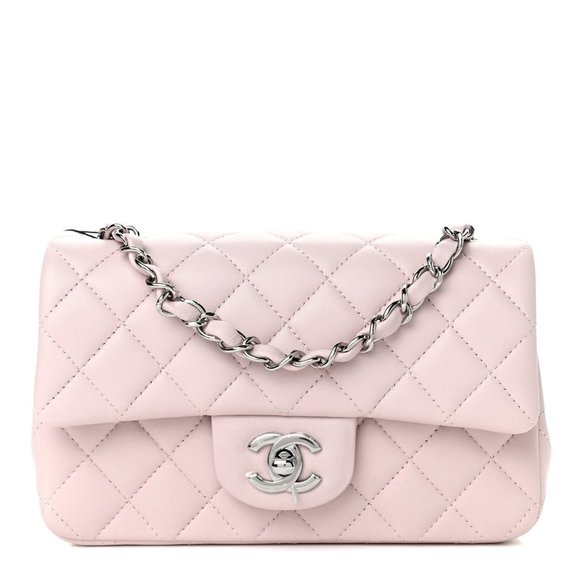 Brand New Authentic CHANEL Lambskin Quilted Mini Rectangular Flap (Light Purple) - Picture 1 of 6